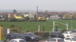 The crash scene on Canvey Island