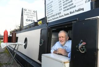 Jeremy Corbyn at The Oatcake Boat cafe