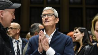 Tim Cook, CEO of Apple speaks while unveiling new products during a launch event at the Brooklyn Academy of Music on October 30, 2018 in New York City.