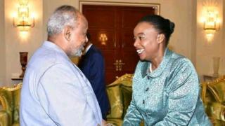 Monica Juma waxay la kulantay madaxweyne Ismaaciil Cumar Geele