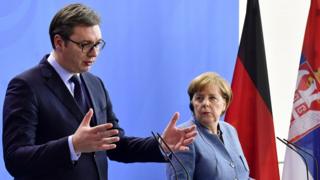 Predsednik Srbije Aleksandar Vučić i nemačka kancelarka Angela Merkel, Berlin, 28. februar 2018