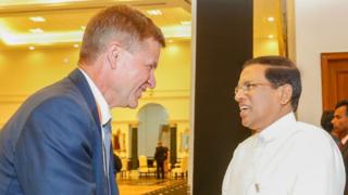 ජනාධිපති මෛත්රිපාල සිරිසේන සහ එක්සත් ජාතීන්ගේ සංවිධානයේ පාරිසරික වැඩසටහනේ විධායක අධ්යක්ෂ එරික් සොල්හයිම්