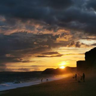 Sunset over a beach