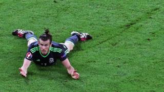 Gareth Bale of Wales reacts during the Uefa Euro 2016 semi final match between Portugal and Wales