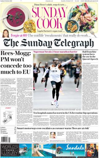 Front page of the Sunday Telegraph on 13 October 2019