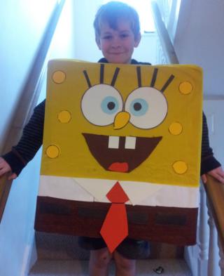 Check out Theo from the Wirral's brilliant Spongebob Squarepants costume!