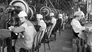 Women working in a factory.