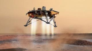   Illustration of InSight Probe Close to Landing 