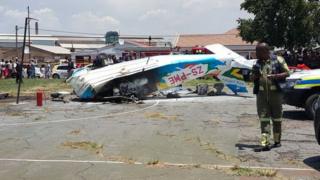 Plane crash scene in South Africa