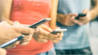 People with mobile phones