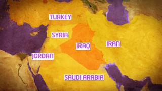 Map showing Iraq