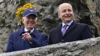 US President Joe Biden with Irish Tánaiste Micheál Martin at Carlingford Castle