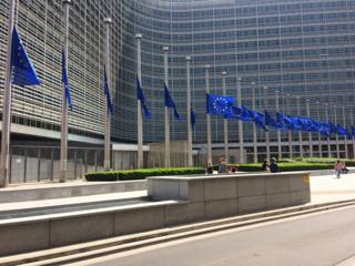 EU flags at half-mast