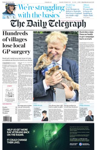 Telegraph front page 26/06/19