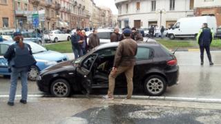 Une scène de la fusillade à Macerata, ville du centre de l'Italie.