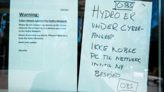 Notices to employees at Hydro's office