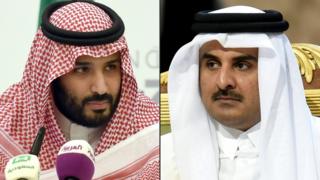Suudi Arabistan Veliaht Prensi Muhammed bin Selman ve Katar Emiri Şeyh Temim bin Hamad Es Sani