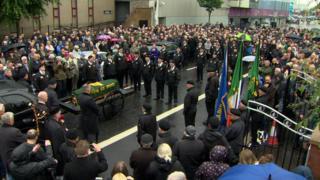 Mourners at the funeral of Billy McKee