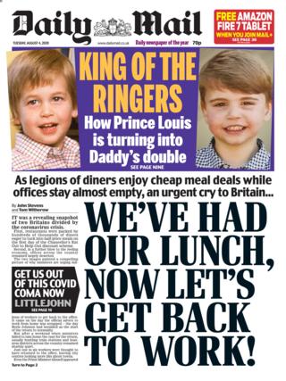 Daily Mail front page