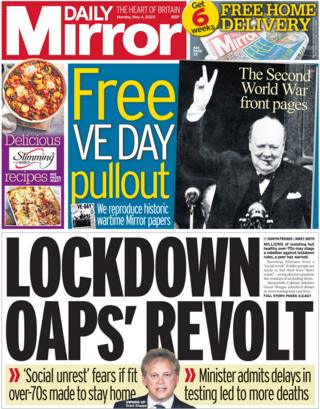 Daily Mirror front page, 4/5/20