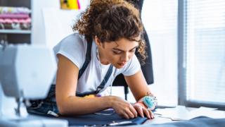 Stock image of a textile worker