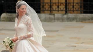 Duchess of Cambridge on her wedding day