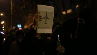 İran'da düzenlenen bir protesto gösterisi