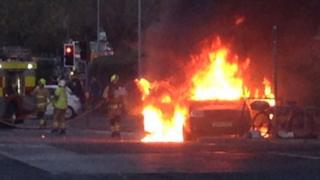 Taxi on fire