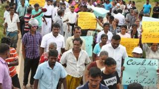 Protest in Sri Lanka against a Chinese development