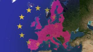 Map showing the EU