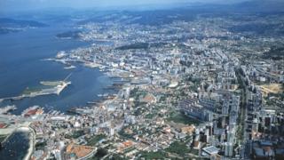 An aerial view of Vigo - Galicia, Spain