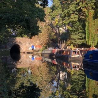 Barges on Regents Canal in Islington