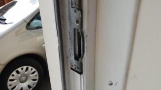 broken in back door