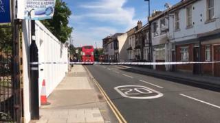Police tape blocking off Whitton Road