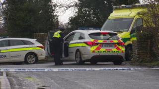 Police and ambulances at the scene of the incident