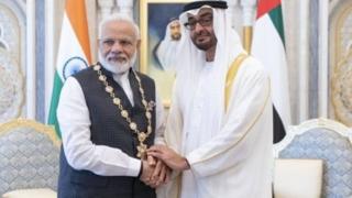 সংযুক্ত আরব আমীরাতে ভারতীয় প্রধানমন্ত্রী নরেন্দ্র মোদি।