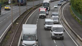 Vehicles on a motorway