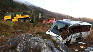 Crashed bus