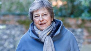 Theresa May arrives at church in Sonning