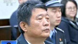 Image broadcast on TV of Ma Jian in court when the verdict was announced