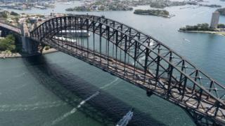  Aerial View of Sydney Harbor Bridge 