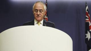 Премьер-министр Австралии Малкольм Тернбулл выступает на пресс-конференции 3 июля 2016 года в Сиднее, Австралия