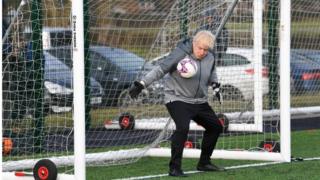 Boris Johnson in goal