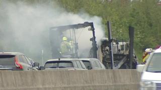 Scene of lorry crash on A1