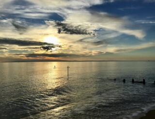 Sunset over sea