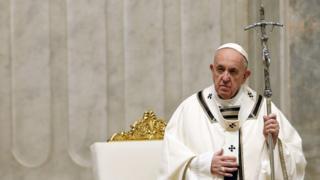 Pope Francis leads the Easter Vigil Mass at the Vatican