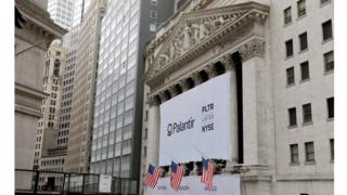 Palantir banner at the NYSE on 30 September 2020