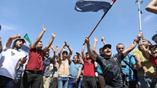 Demonstrasi di Idlib