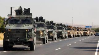 Turkish military convoy in Kilis, near the border with Syria (9 October 2019)