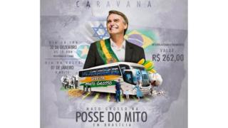 Reprodução da arte de divulgação da caravana do movimento de Direita de MT